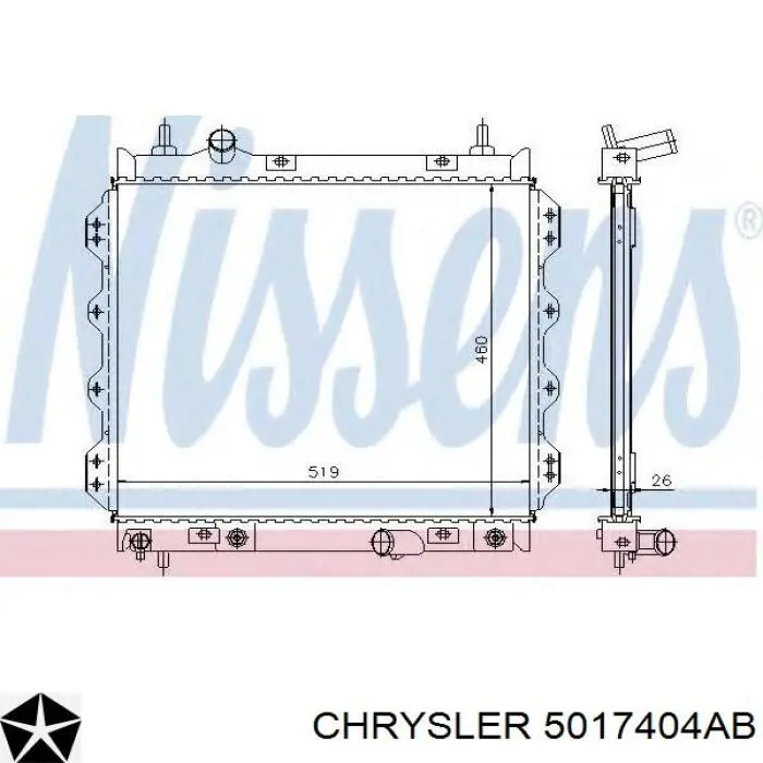 5017404AB Chrysler radiador