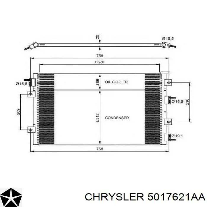 5017621AA Chrysler condensador aire acondicionado