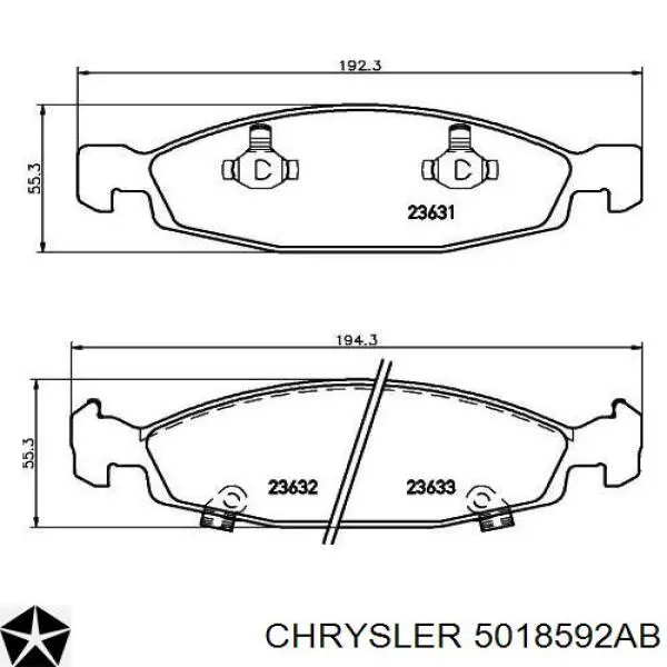 5018592AB Chrysler pastillas de freno delanteras