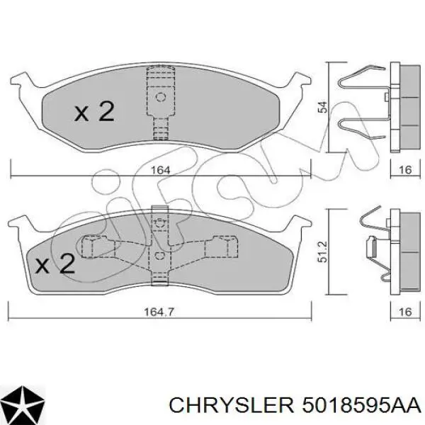 5018595AA Chrysler pastillas de freno delanteras