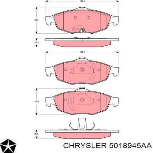 5018945AA Chrysler pastillas de freno delanteras