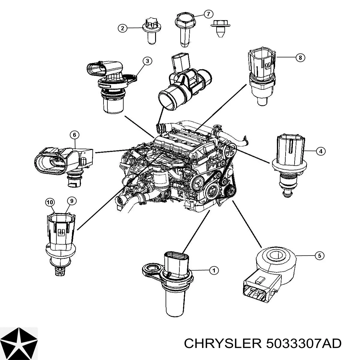 5033307AD Chrysler sensor de cigüeñal