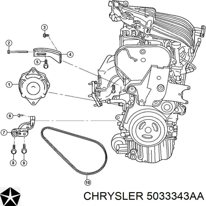 5033343AA Chrysler alternador