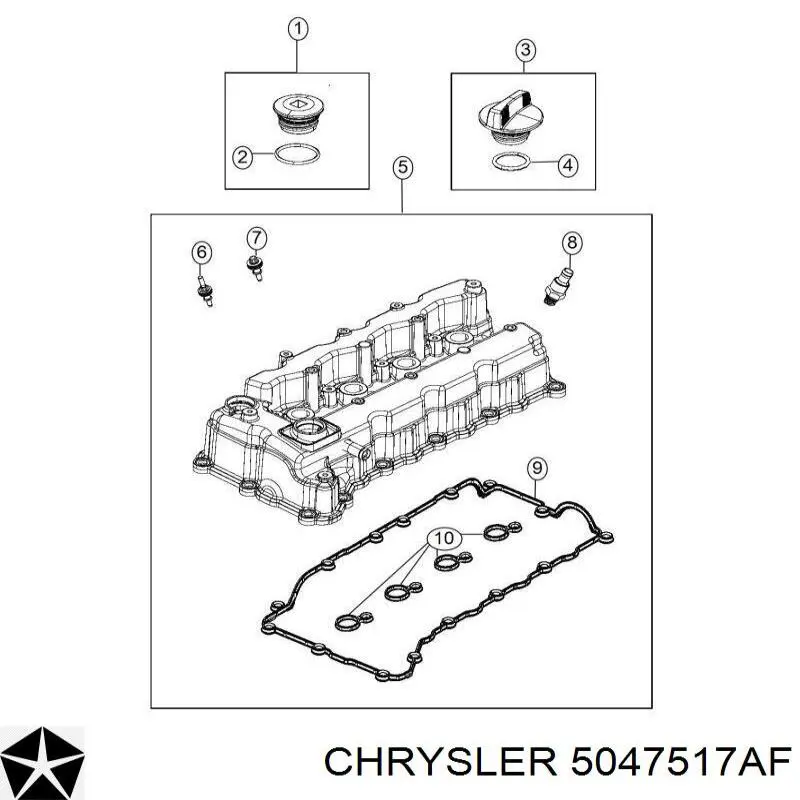 Tapa de la válvula Chrysler 5047517AF precio, desde 507,39 EUR