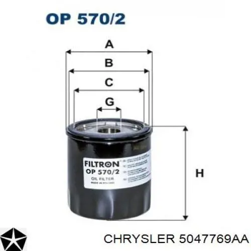 5047769AA Chrysler filtro de aceite