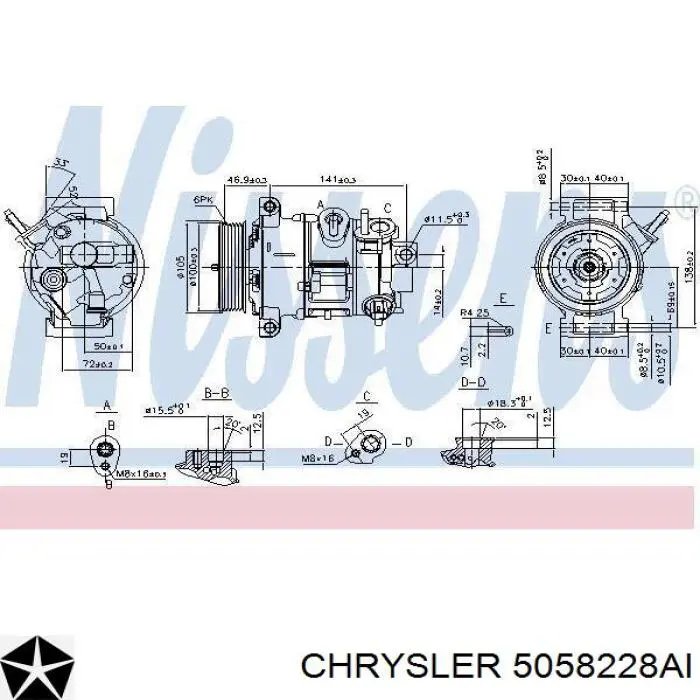 5058228AI Chrysler compresor de aire acondicionado