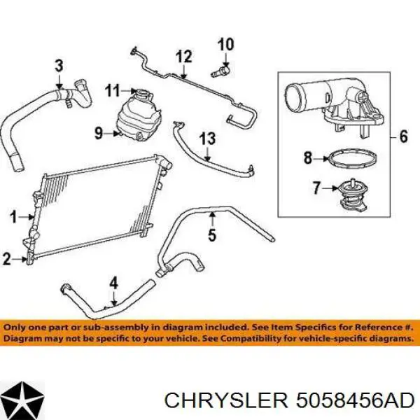 5058456AD Chrysler botella de refrigeración