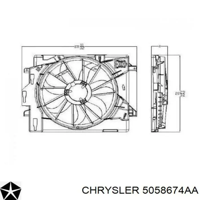 5058674AA Chrysler ventilador (rodete +motor refrigeración del motor con electromotor completo)