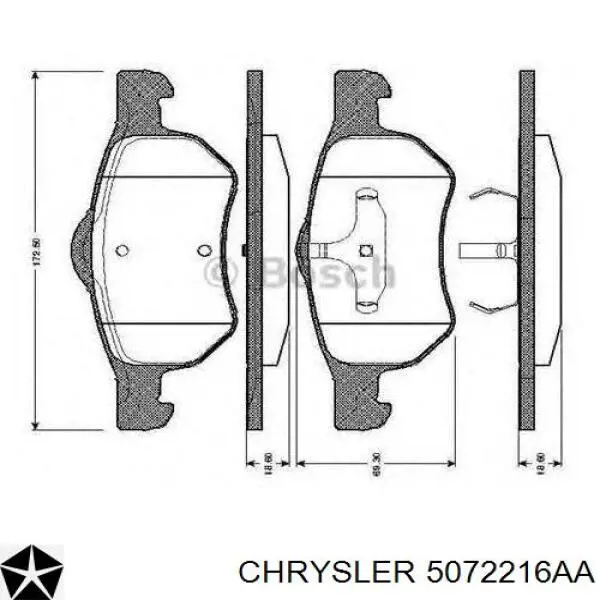 Pastillas de freno 5072216AA Chrysler