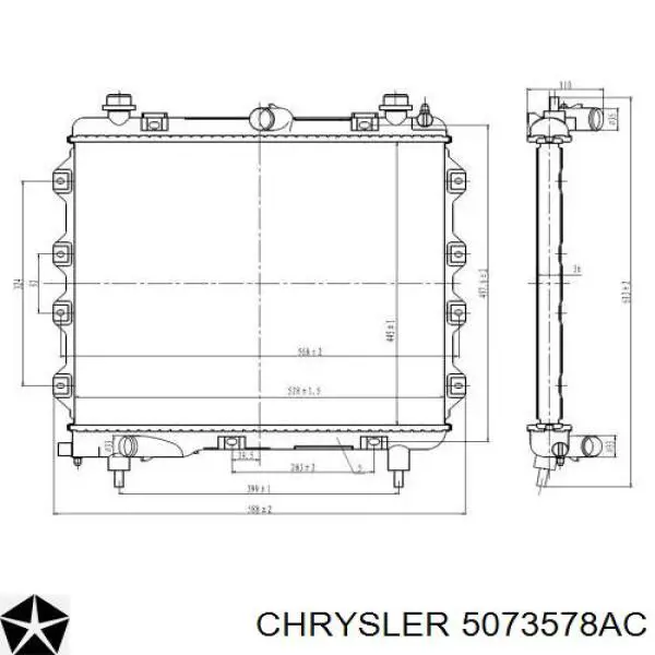 5073578AC Chrysler radiador refrigeración del motor