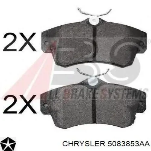 5083853AA Chrysler pastillas de freno delanteras