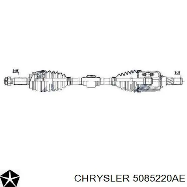 Semieje delantero izquierdo Chrysler 5085220AE precio, desde 119,04 EUR