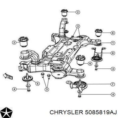 5085819AE Chrysler Subchasis delantero