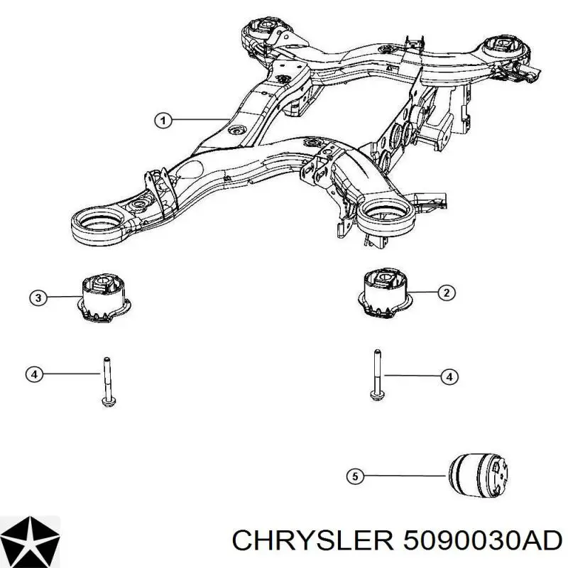 5090030AD Chrysler suspensión, cuerpo del eje trasero