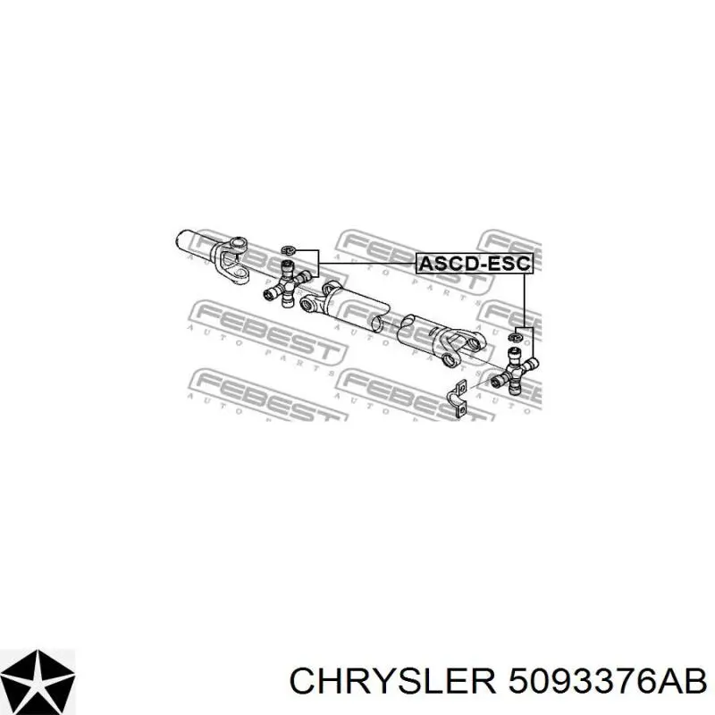 5093376AB Chrysler cruceta de árbol de cardán trasero