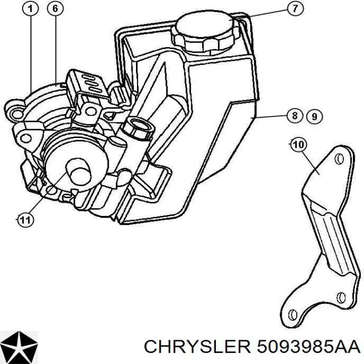 5093985AA Chrysler bomba hidráulica de dirección