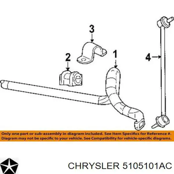 5105101AC Chrysler casquillo de barra estabilizadora delantera