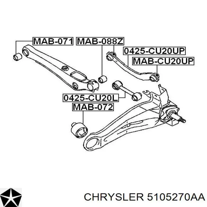 Barra oscilante, suspensión de ruedas, eje trasero Chrysler 5105270AA precio, desde 33,32 EUR