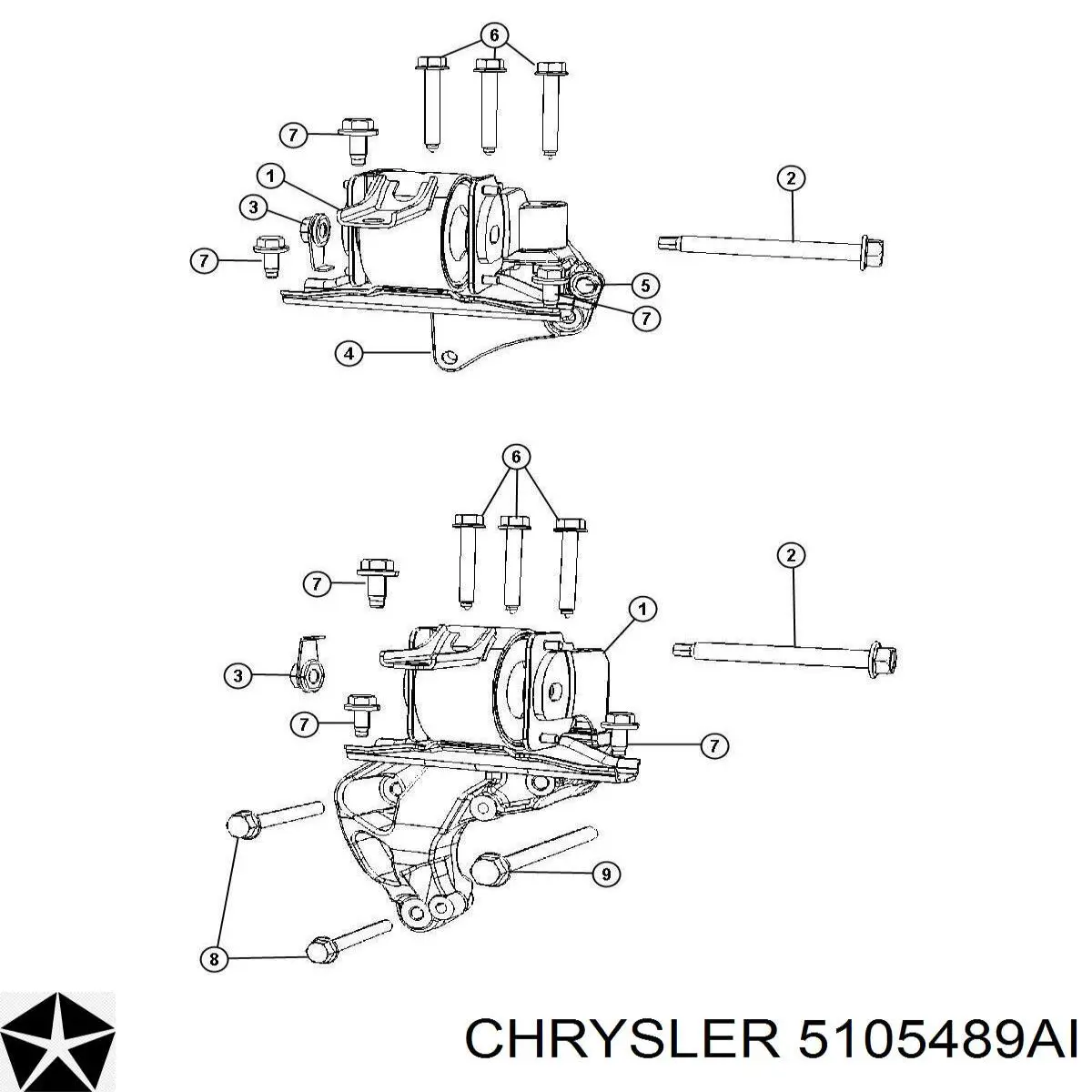 Soporte de motor derecho Chrysler 5105489AI precio, desde 36,91 EUR