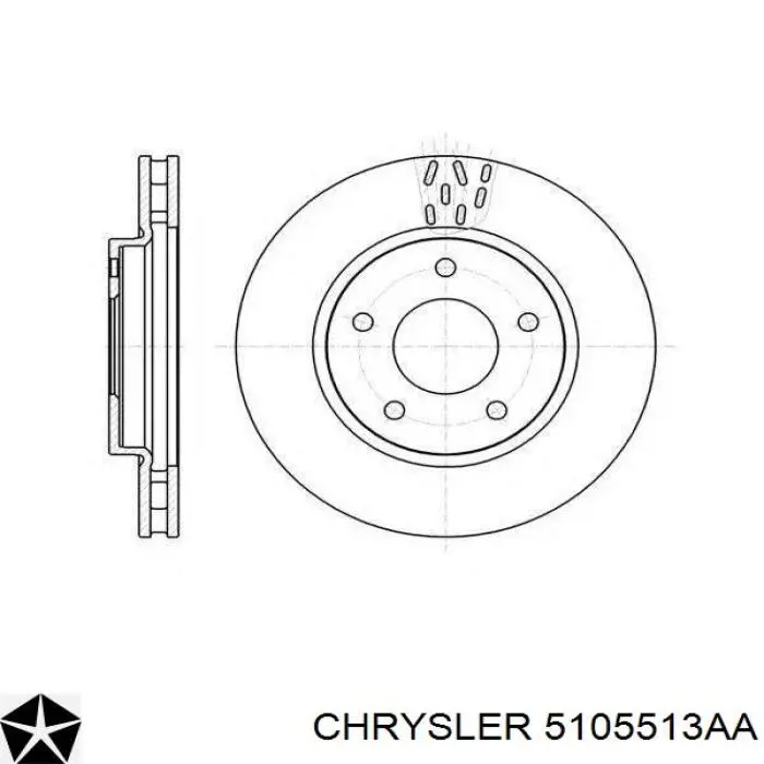 5105513AA Chrysler disco de freno delantero