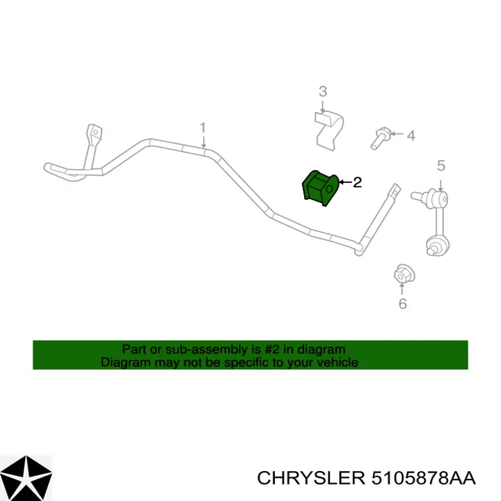 5105878AA Chrysler casquillo de barra estabilizadora trasera