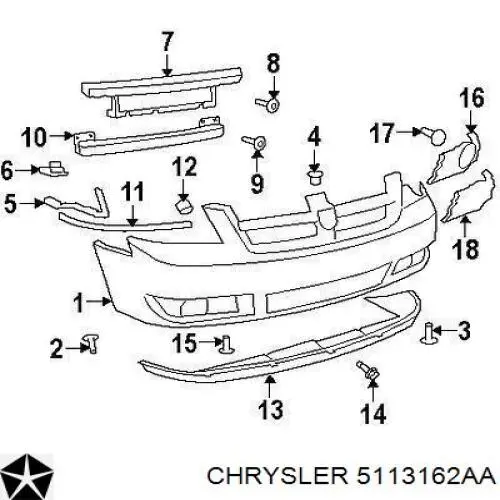 K05113162AA Fiat/Alfa/Lancia refuerzo parachoque delantero