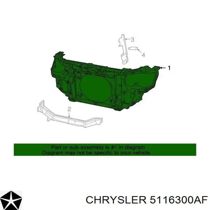 5116300AF Chrysler soporte de radiador completo