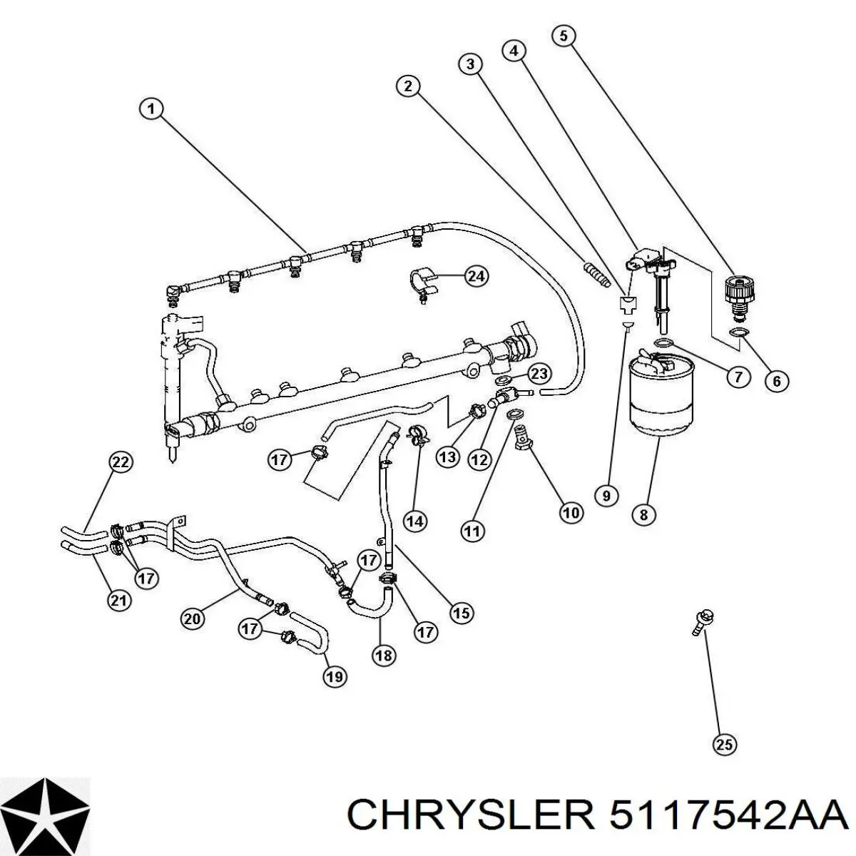 Sensor de nivel de agua del filtro de combustible Chrysler 5117542AA precio, desde 87,46 EUR