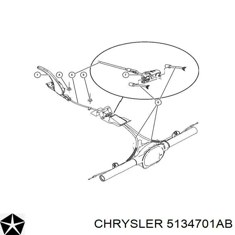 5134701AB Chrysler cable de freno de mano delantero