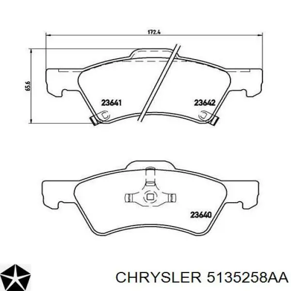 5135258AA Chrysler pastillas de freno delanteras