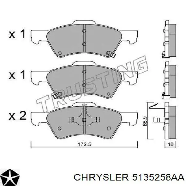 Pastillas freno delanteras Chrysler 5135258AA precio, desde 31,70 EUR
