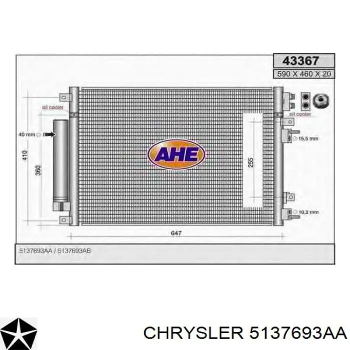 5137693AA Chrysler condensador aire acondicionado