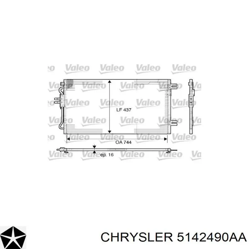 5142490AA Chrysler condensador aire acondicionado