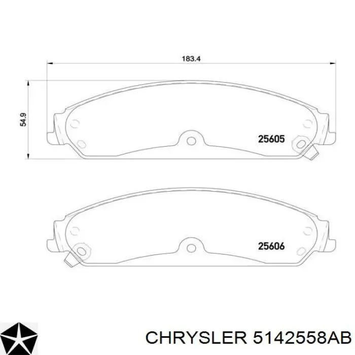 Pastillas de freno 5142558AB Chrysler