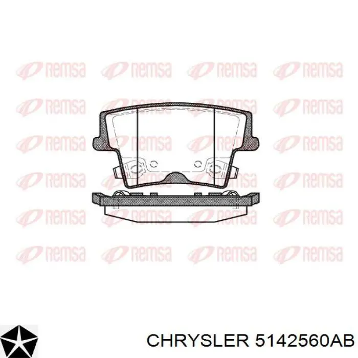 5142560AB Chrysler pastillas de freno traseras