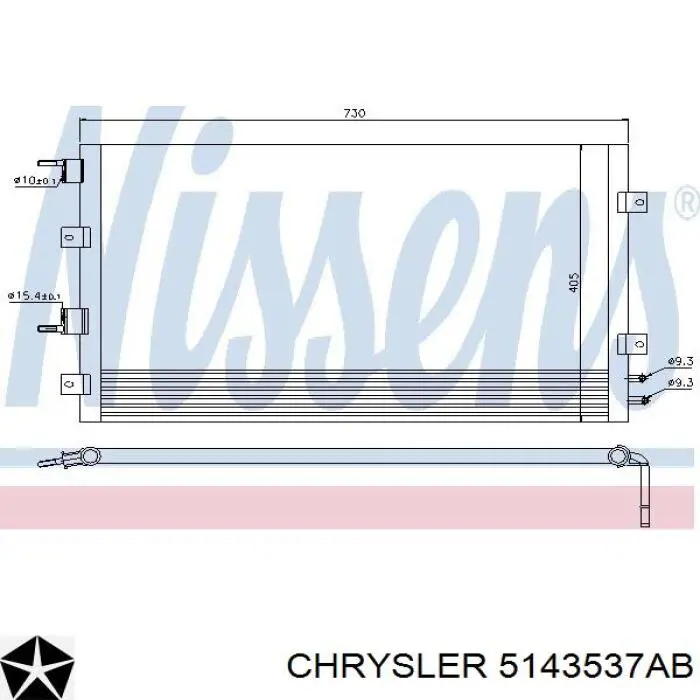 Condensador aire acondicionado 05143537AB Chrysler