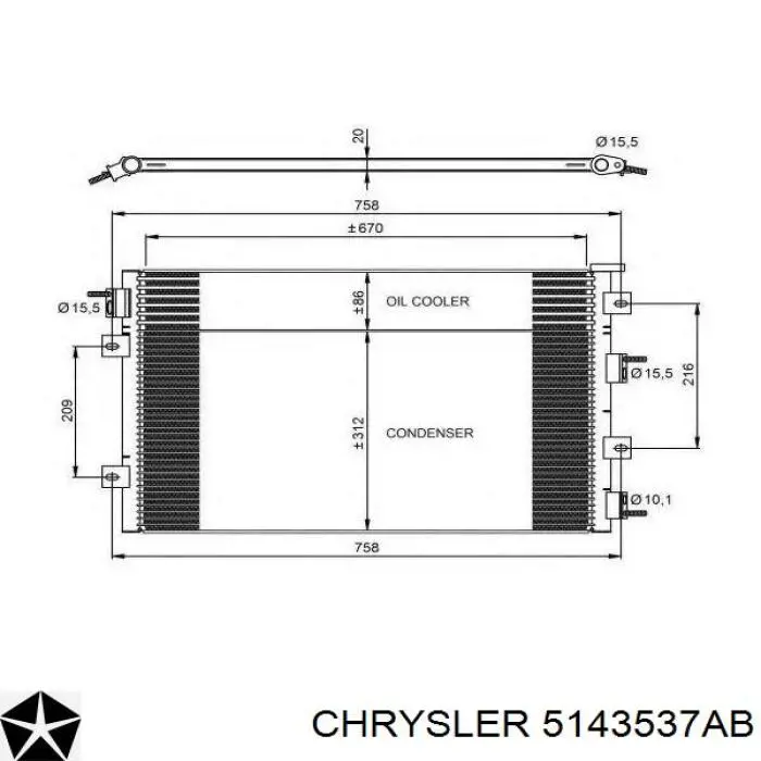 Comprar 05143537AB Chrysler Condensador de aire acondicionado