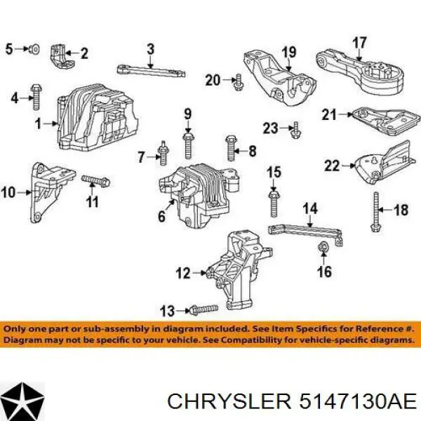 5147130AE Chrysler soporte de motor derecho