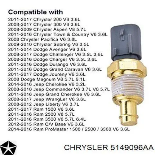 5149096AA Chrysler sensor de temperatura