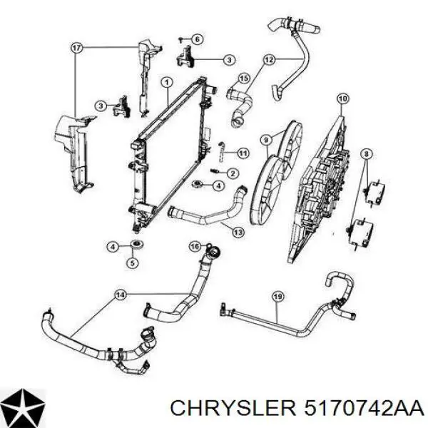 5170742AA Chrysler radiador