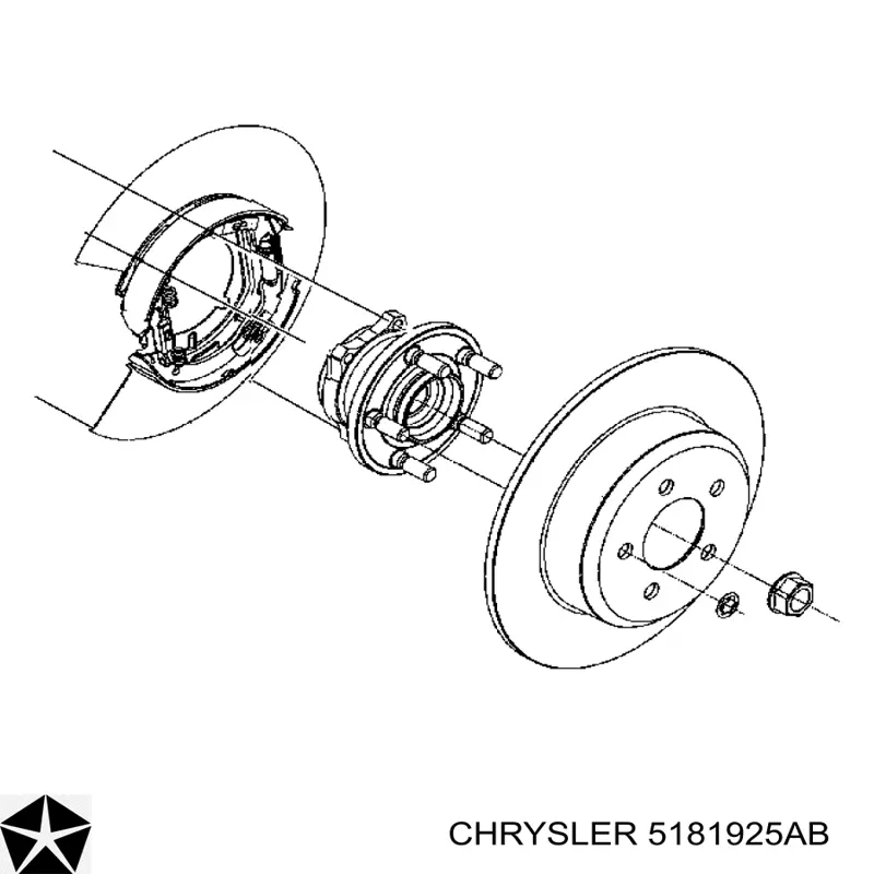 5181925AB Chrysler cubo de rueda trasero