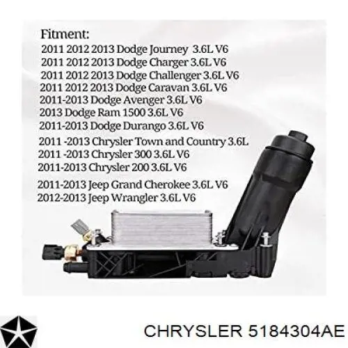 5184304AE Chrysler caja, filtro de aceite