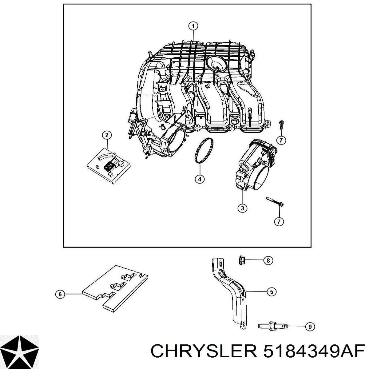 5184349AF Chrysler cuerpo de mariposa completo