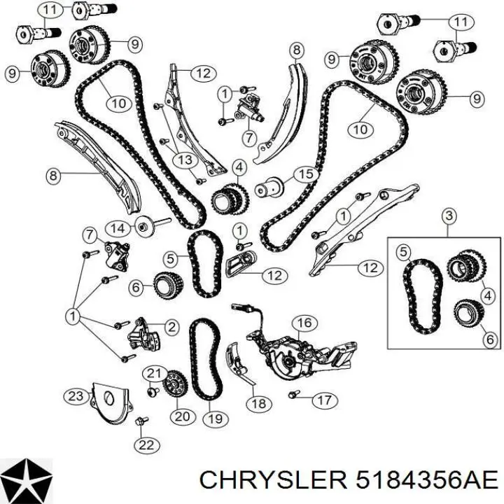 5184356AE Chrysler rueda dentada, cigüeñal