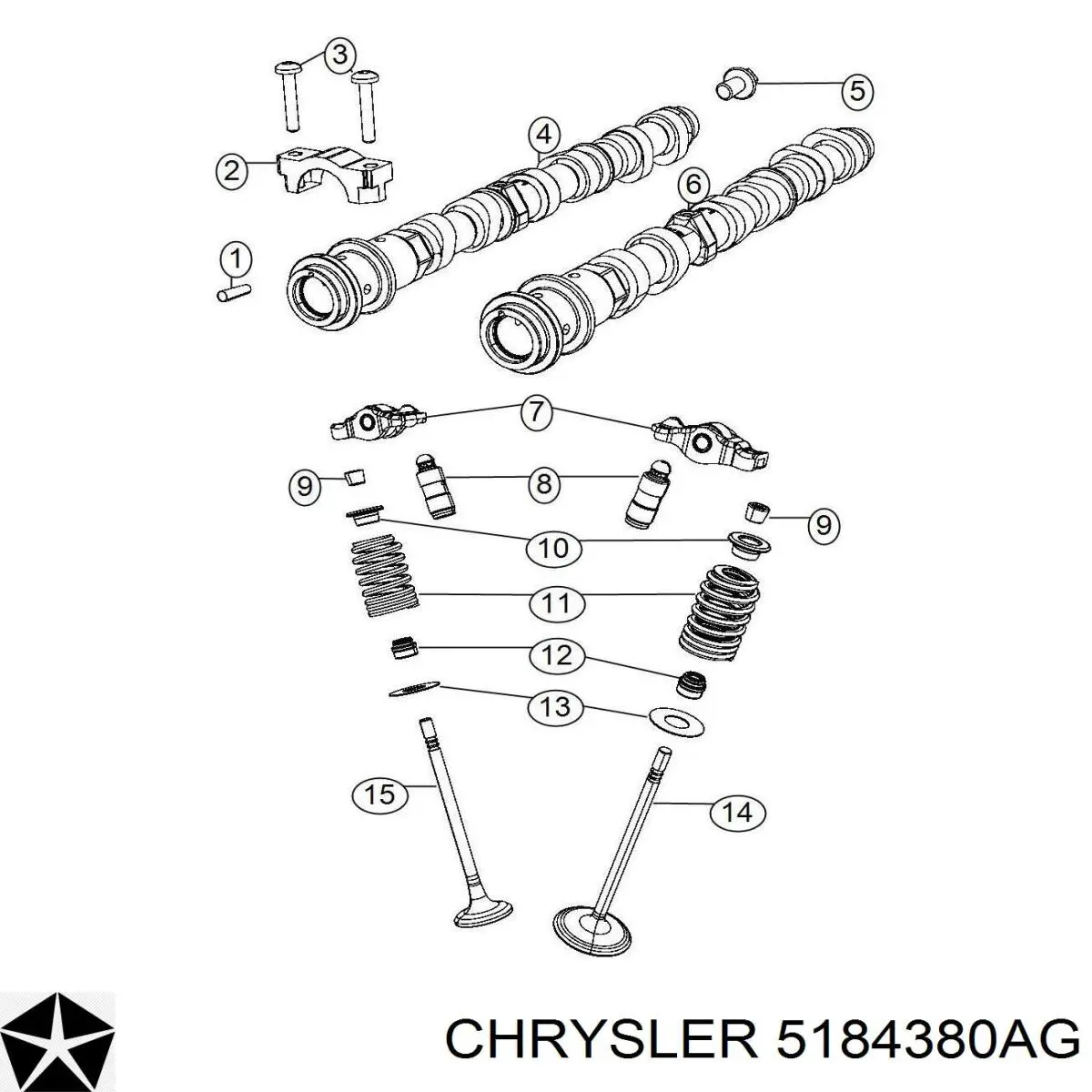 5184380AG Chrysler árbol de levas admisión derecho