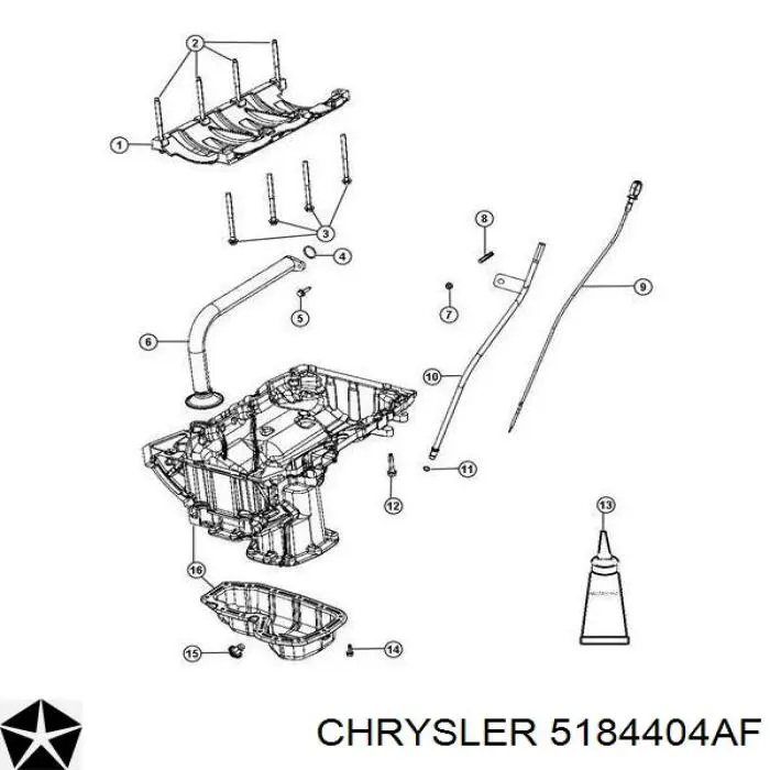 5184404AF Chrysler cárter de aceite, parte inferior