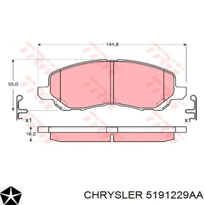 5191229AA Chrysler pastillas de freno delanteras