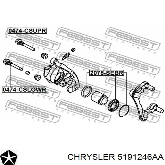 5191246aa Chrysler juego de reparación, pinza de freno trasero