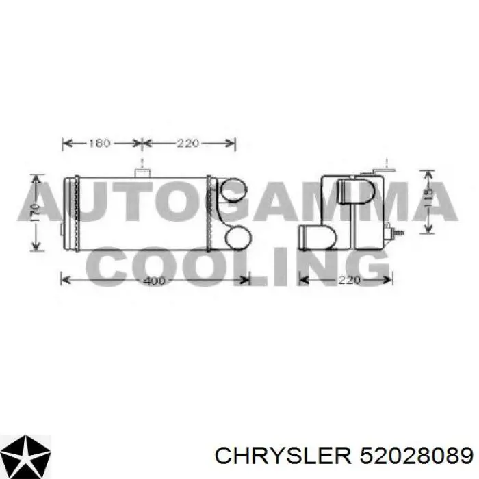 52079970AA Chrysler intercooler