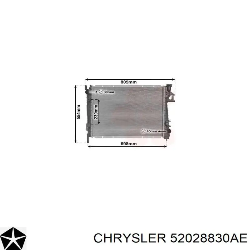 52028830AG Chrysler radiador refrigeración del motor